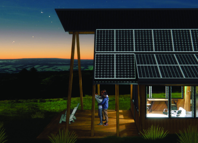 Sustainable Getaway Crafted from Corrugated Metal and Natural Timber Emphasizing Interconnectedness