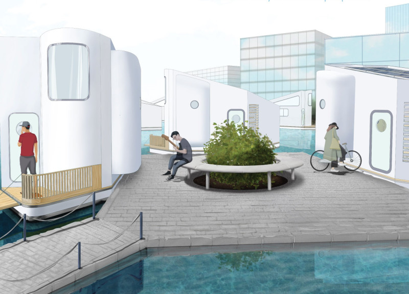 Floating Homes with Steigerhout Cladding and Integrated Hydroponics