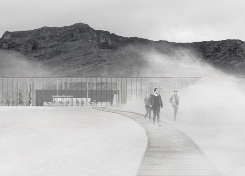 Steel and Glass Integration in an Agricultural Shelter Overlooking Natural Landscapes