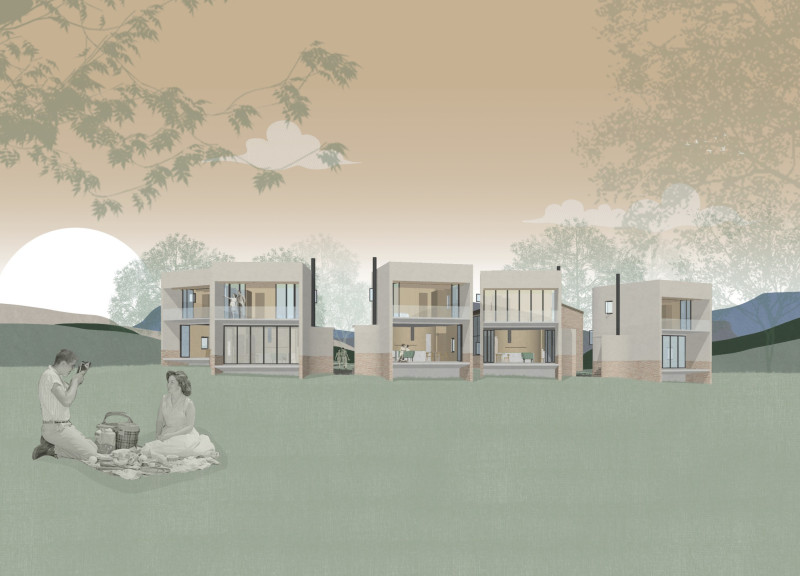 Repurposed Masonry and Green Roofs in a Communal Wine Village