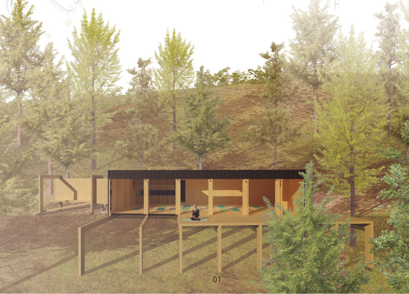 Skylit Temple with Cross-Laminated Timber and Contemplative Funnel