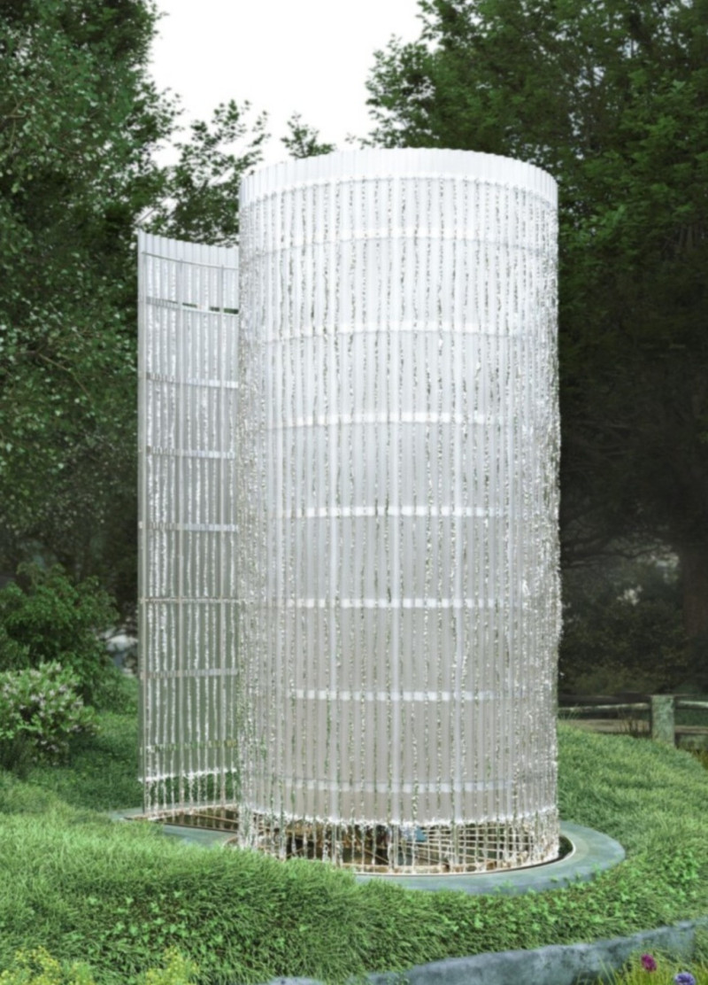 Bronze Tanks and Wavy Polycarbonate Walls in a Tranquil Urban Retreat