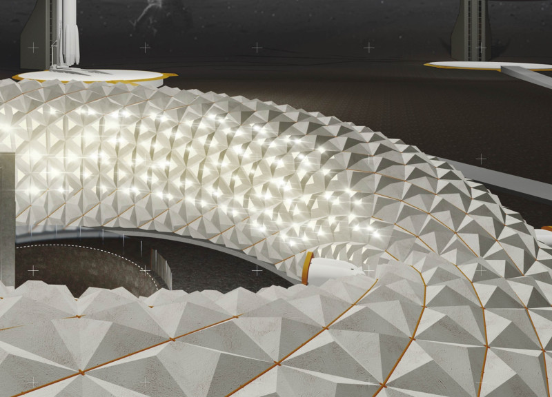 Lunar Habitat Utilizing Silica Glass and Arboskin Near Peary Crater