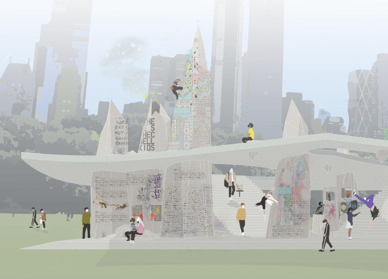 Digitally Fabricated Stone Pavilion Emphasizing Community Engagement in Central Park
