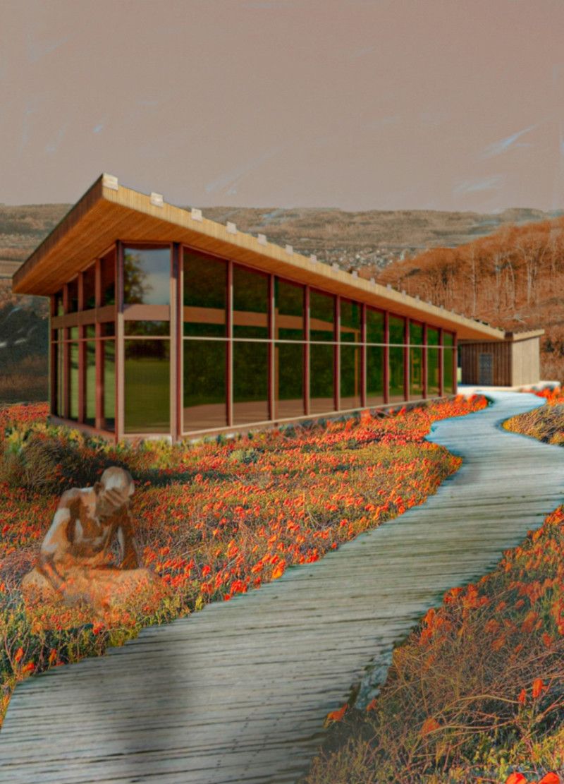 Rainwater Collecting Studio with Cork and Gypsum Elements for Mindful Practice