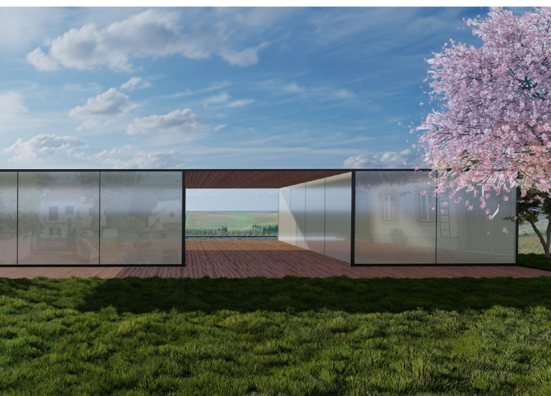 White Concrete and Natural Wood Blend in Vineyard Retreat