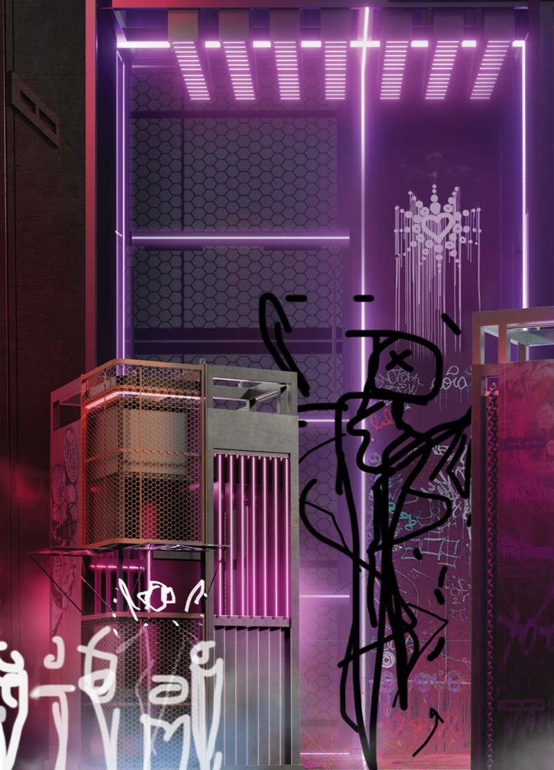 Wire-Mesh Structure with Roughened Steel Creates Intimate Dance Experience