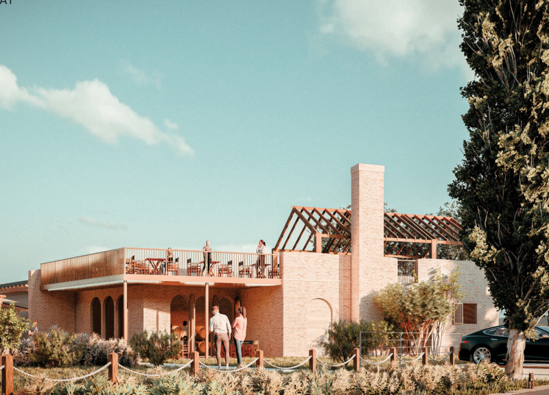 Terracotta and Reclaimed Brick Building Blending with Vineyards for Sustainable Tasting Experience