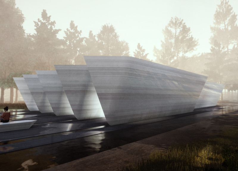 Floating Forms of Stone-Clad Serenity in a Latvian Cemetery