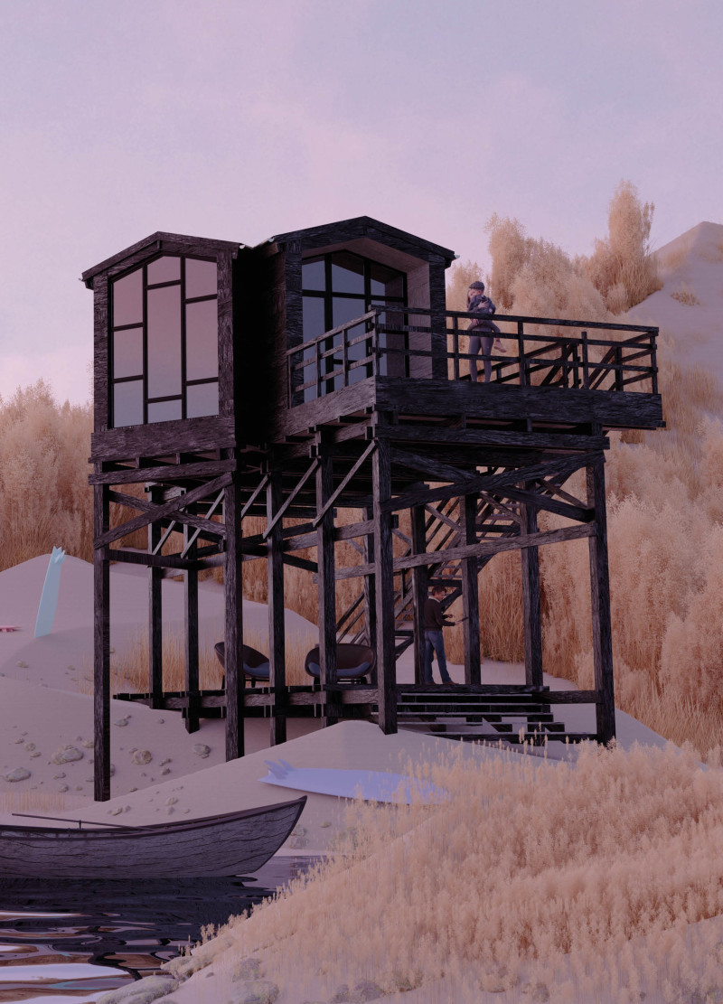 Charred Oak and Sheep's Wool Elevate a Compact Microhome Design