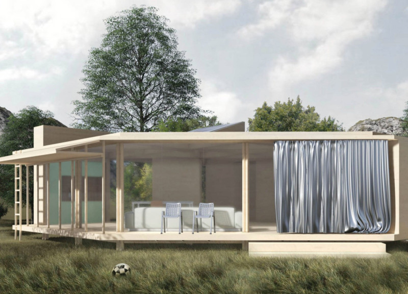 Triangular Modules and Flexible Courtyards in Sustainable Wood Housing