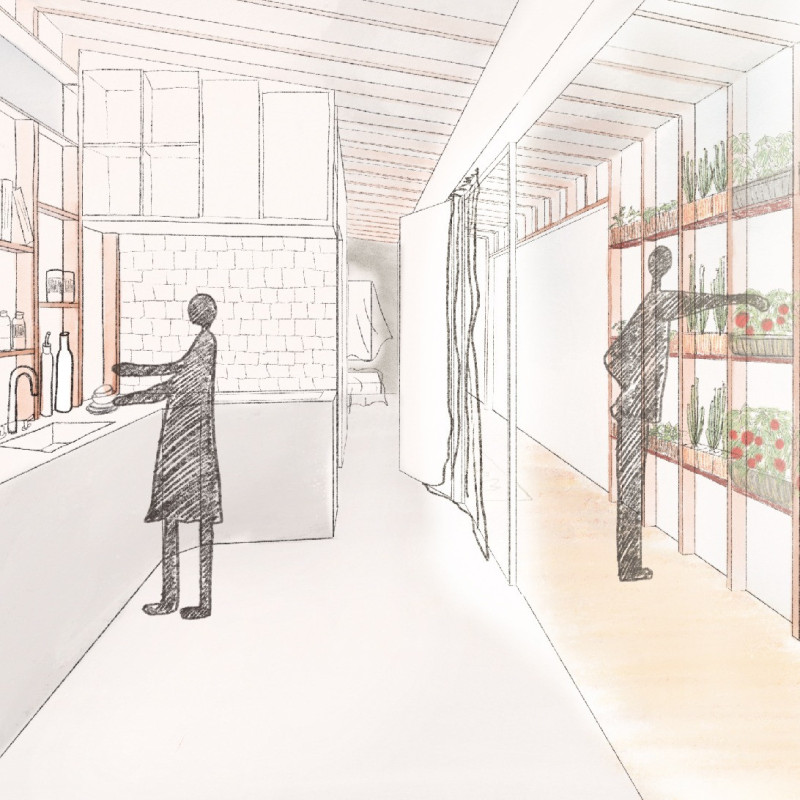 Vertical Gardens and Solar Panels in a Compact Sustainable Dwelling