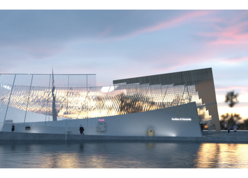 Exploring Duality Through Contrasting Facades in a Reflective Cultural Pavilion