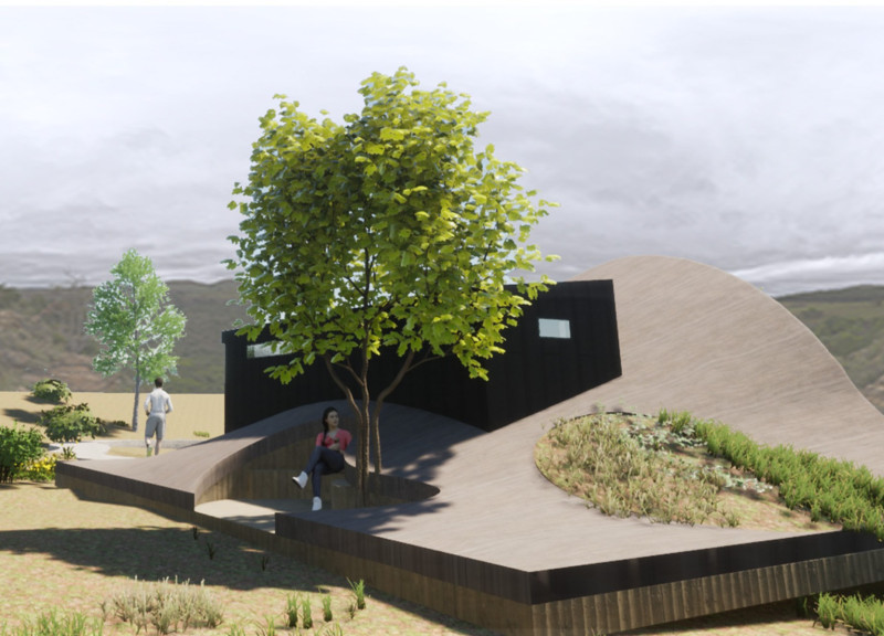 Reclaimed Timber Pods with Glazed Screens Overlooking a Serene Valley