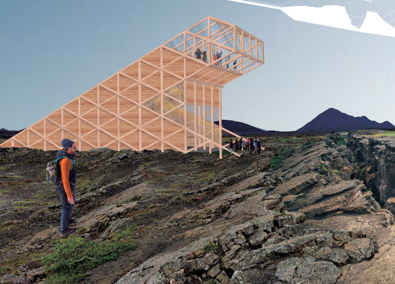 Glass-Capped Observation Point Overlooking Subterranean Caves