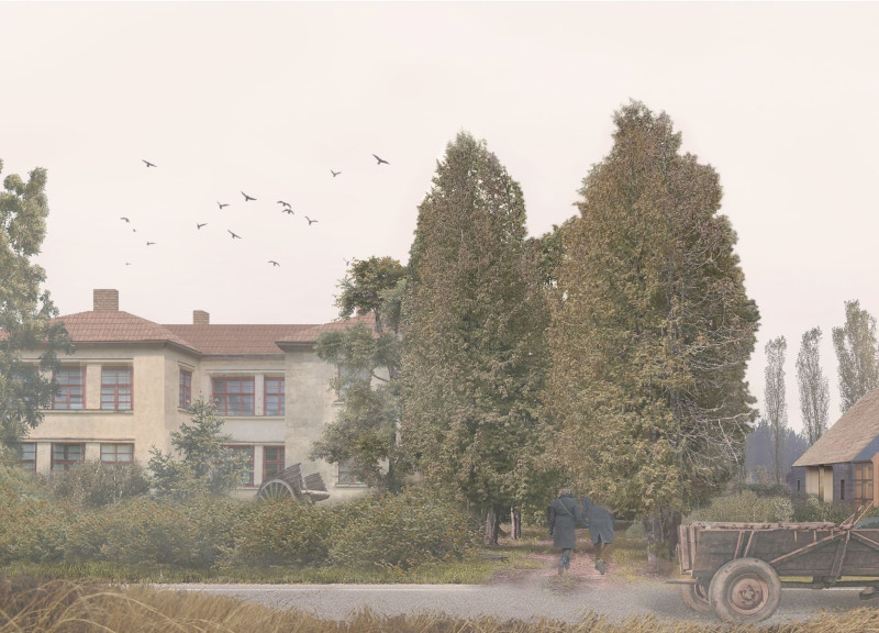 Thatched Roof and Wooden Columns Reflecting Local Heritage in a Cultural Museum