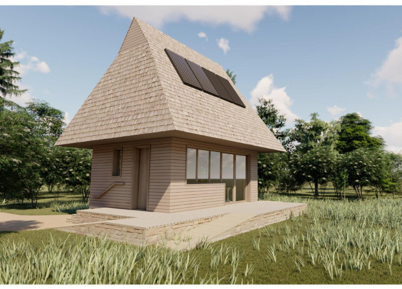 Beeswax Heating System and Local Stone Integration in Eco-Friendly Cabin Retreat