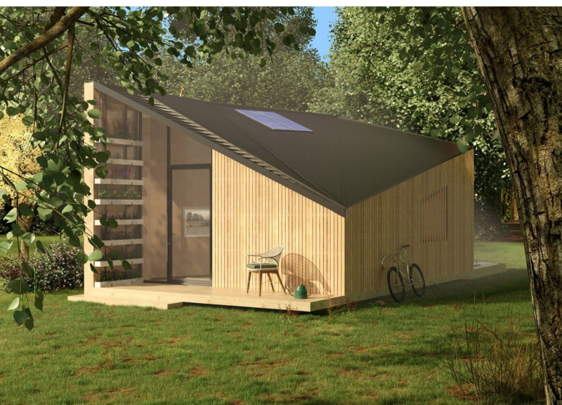 Sculptural Tiny Home with Trapezoidal Façades and Multifunctional Spaces