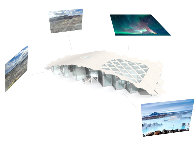 Floating Glass Walls and Polycarbonate Roofing in an Icelandic Restaurant