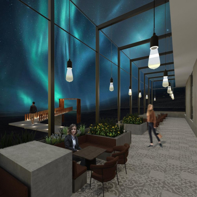 Glazed Surfaces Embrace Northern Lights in Nature-Inspired Dining Experience