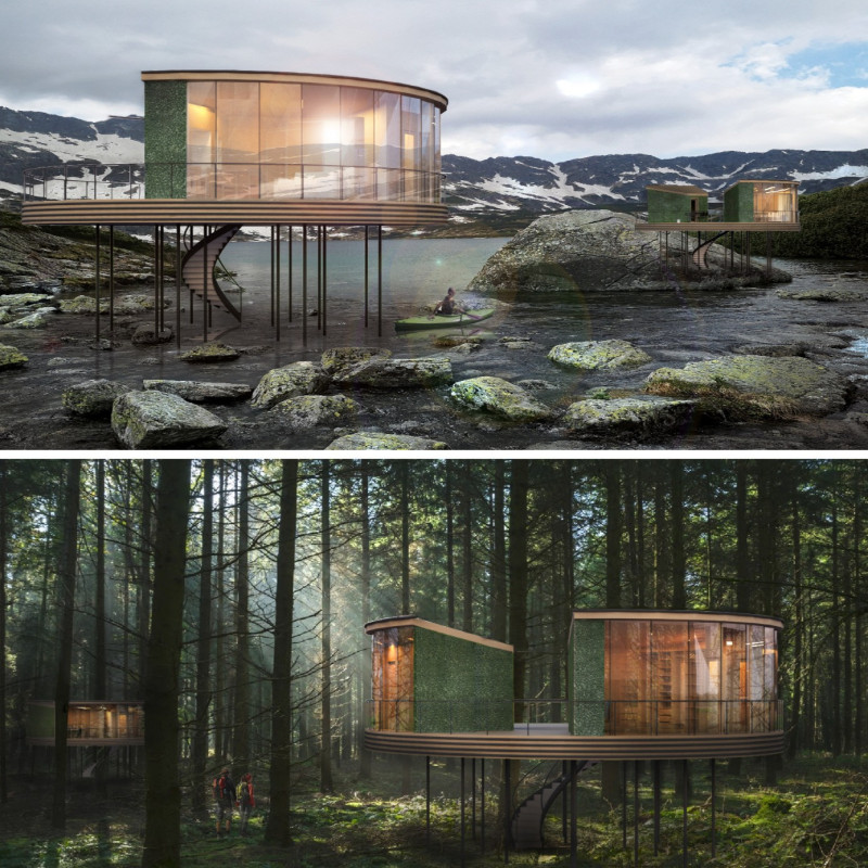 Sedum Walls and Rainwater Collection in a Compact Living Unit