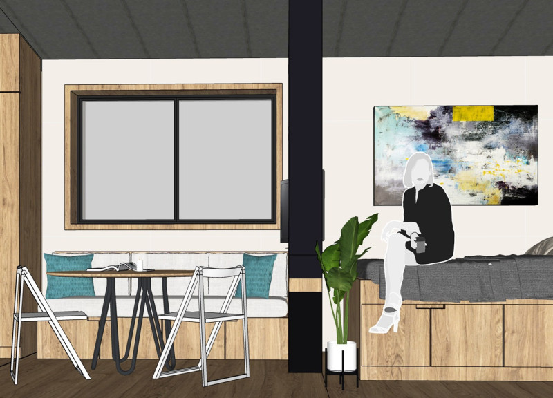 Integrating Plywood and Corrugated Metal in Affordable Urban Housing