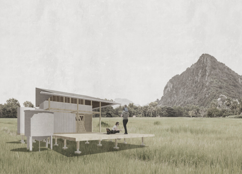 Charred Wooden Shingles and Solar Integration in a Sustainable Urban Habitat