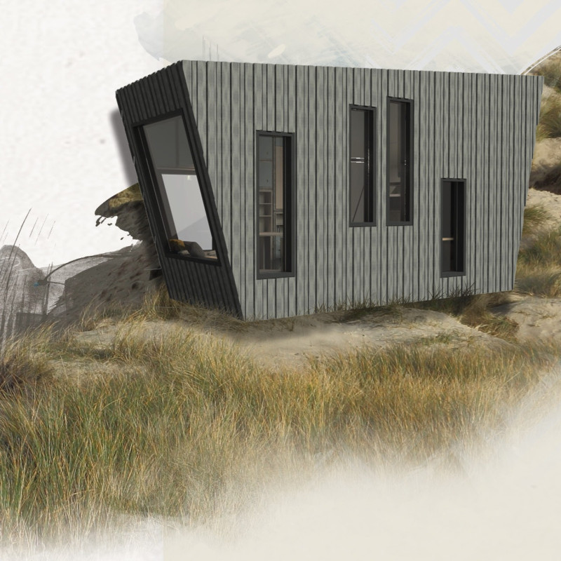 Seagrass Insulation and Timber Structure by the North Sea