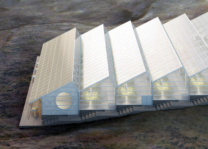 Asymmetrical Roof Design Incorporating Geothermal Systems in a Sustainable Greenhouse
