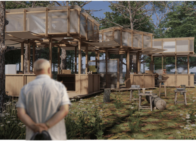 Textile-Enhanced Timber Structure for Community Gathering