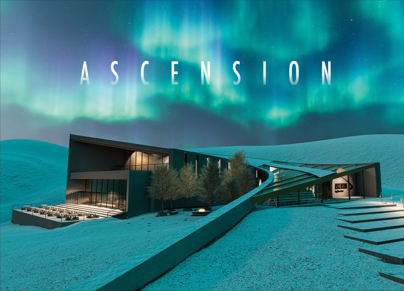 Concrete and Birch Beams Forming Community Spaces Amidst Icelandic Nature