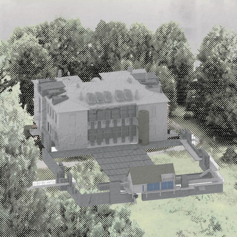 Reed Thatched Community Space with Concrete Foundations