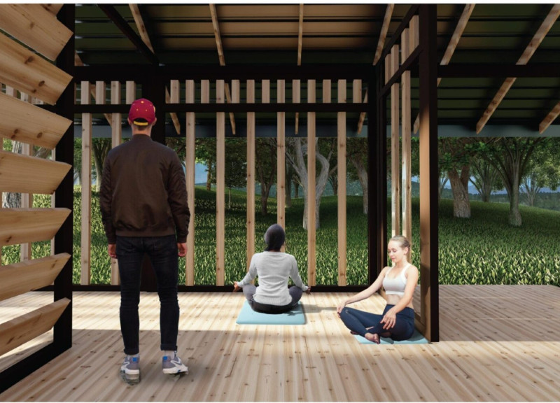 Serene Pavilion Crafted from Spruce and Charred Accoya for Personal Reflection