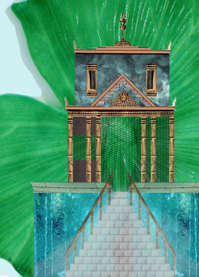 Stone Sanctuary with Floating Outdoor Patio and Hydropower Integration