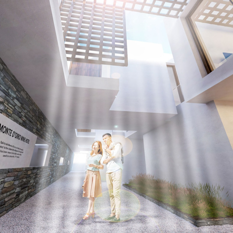 Panoramic Roof Terrace and Open Corridors Enhance Vineyard Experience