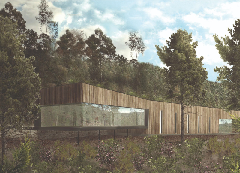 Elevated Meditation Space with Cross Laminated Timber and Panoramic Views