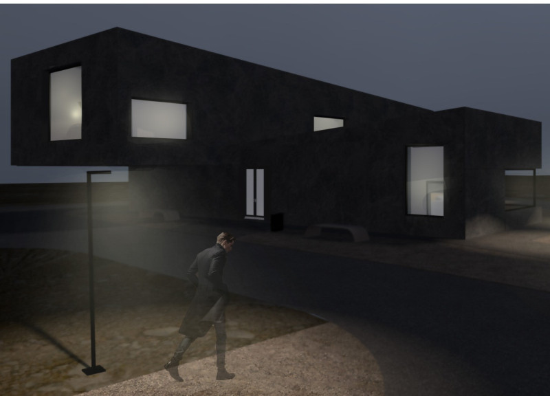 Fiber-Cement Facade and Blizzard Shelter in a Multi-Functional Pavilion