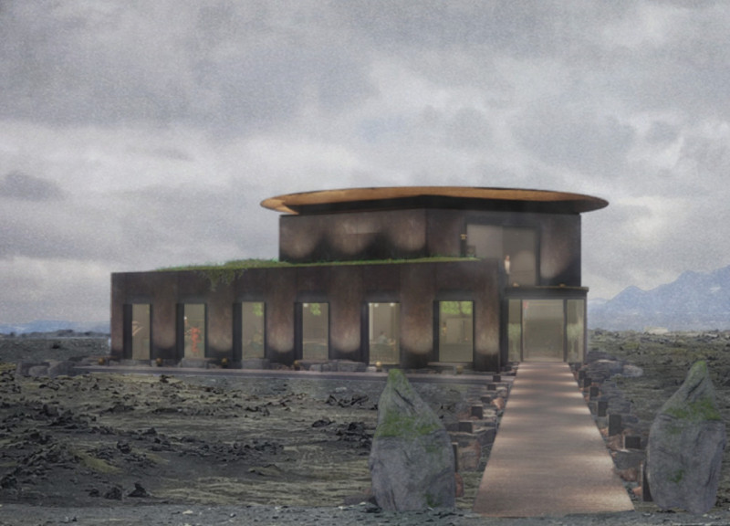 Volcano Exhibit with AAC and Aluminum in a Nature-Inspired Visitor Center