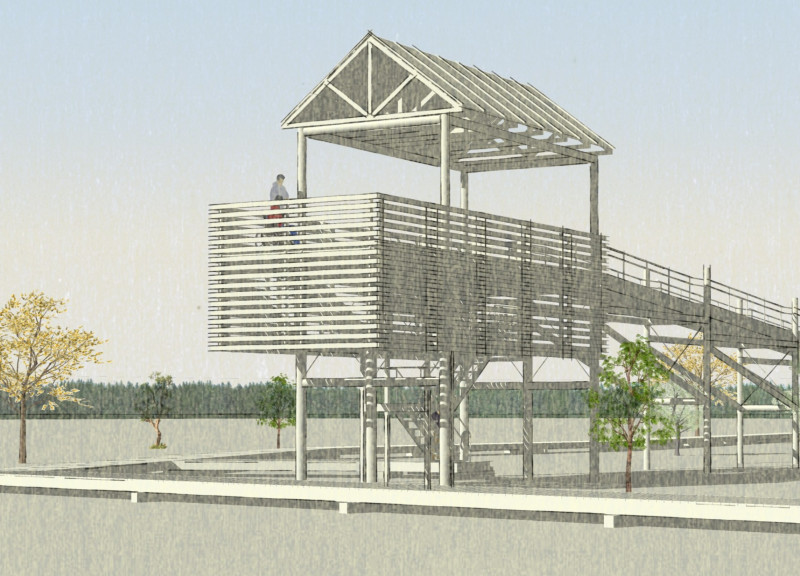 Treetop Views from a Timber Framework with Slatted Screens