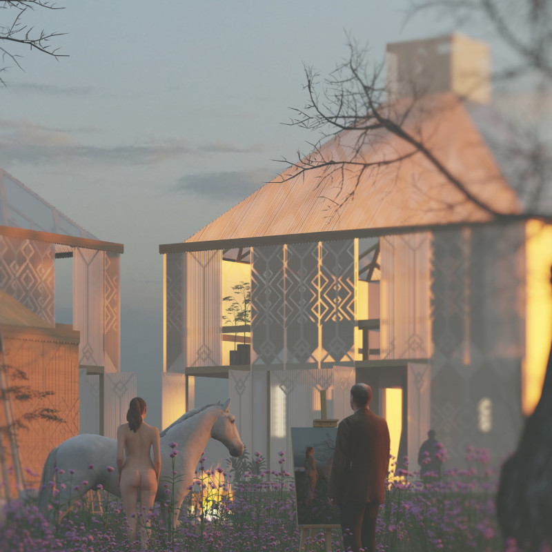 Harmonic Living Space with Straw and Reed Elements