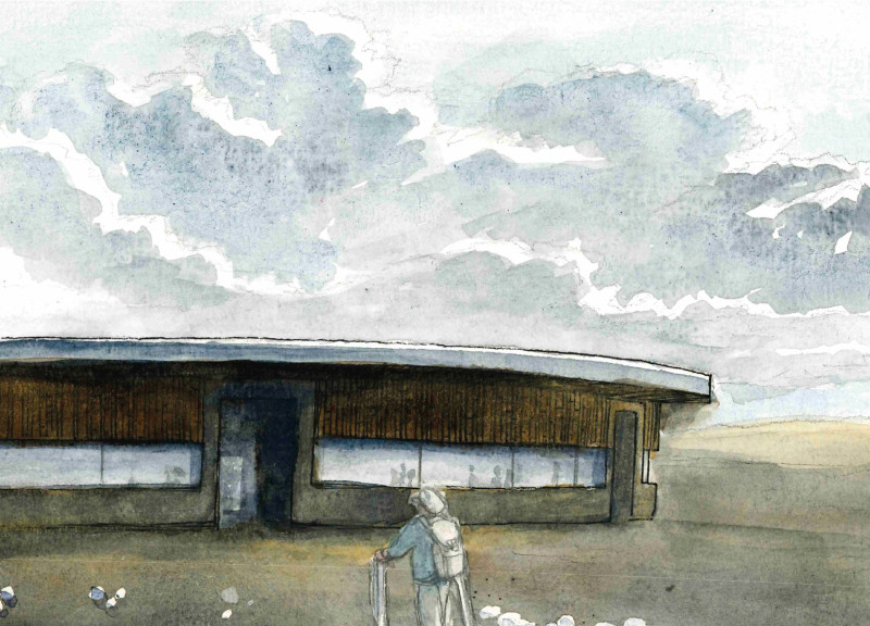 Framing Landscape Views with Enamelled Lava and Recycled Wood