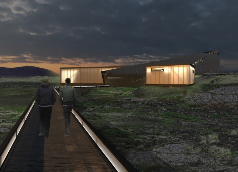 Cantilevered Lookout Connected by Cross Laminated Timber over a Geological Fissure