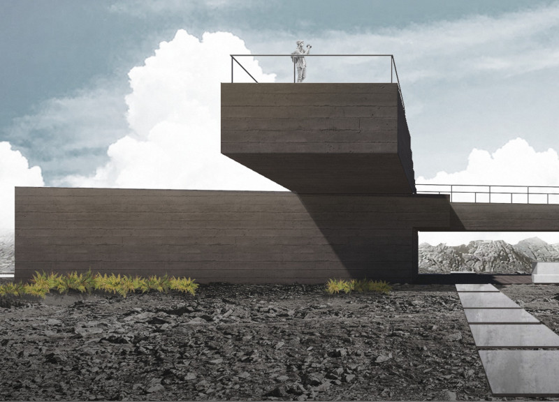 Observation Deck Above Tectonic Fissure Overlooking Natural Landscape