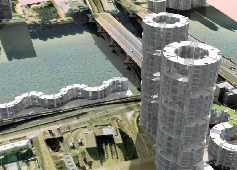 Composite Utility Housing Along the Thames with Concentric Modularity