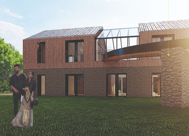 Cross-Laminated Timber House with Solar Greenhouse Overlooking the Lake