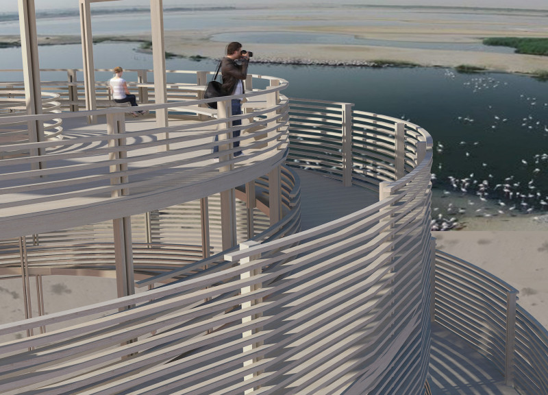 Light Brown Wood Structure Emphasizing Nature and Community Engagement