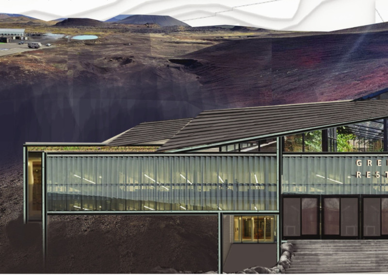 Vertical Farming Amidst Greenery with Metal and Glass Elements