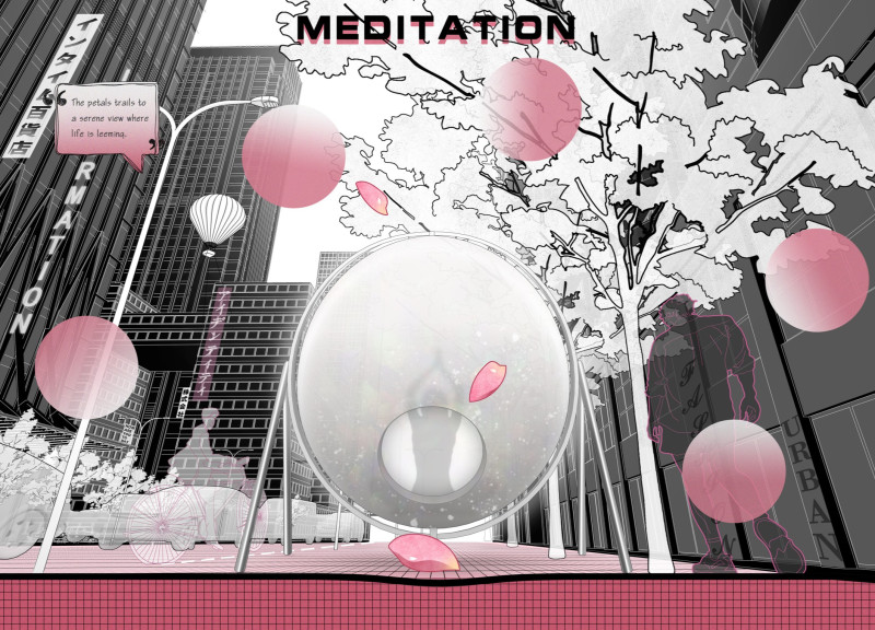 Translucent Shell with Flexible Openings for Meditation Retreat