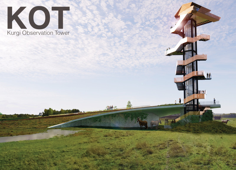 Perforated Steel and Thatched Shelter Overlooking the Biosphere