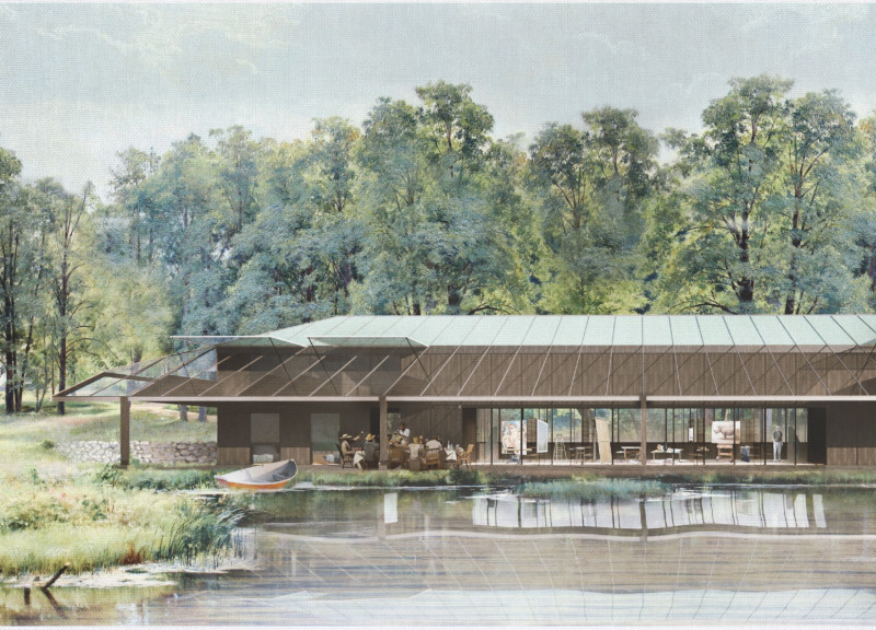 Porous Copper Roof with Balconies Enhancing Community Living